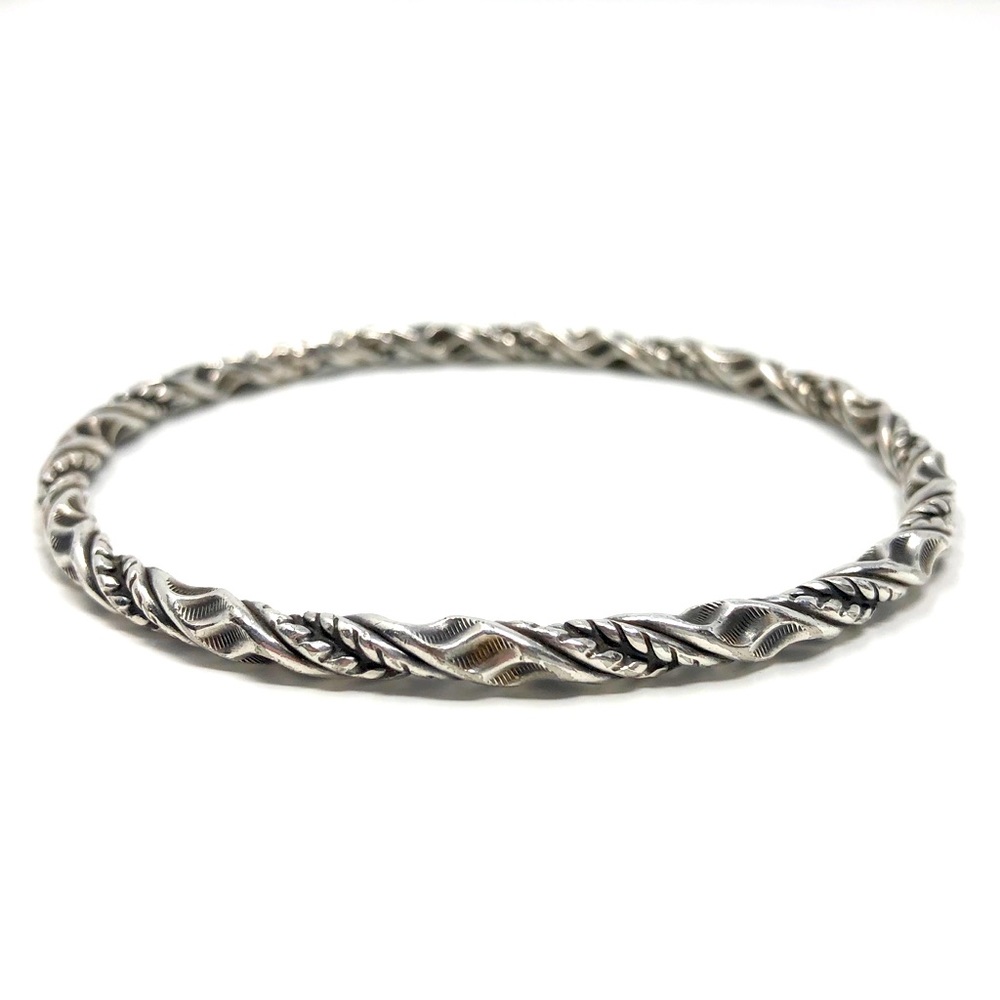 Vintage heavy silver plate bangle bracelet